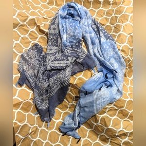 Blue and White Scarf